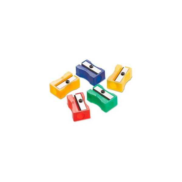 Acme United Westcott One-Hole Manual Pencil Sharpeners, 4in x 2in x 1in, Assorted Colors, 24/Pack 15993 - main